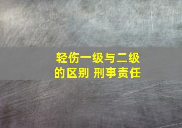 轻伤一级与二级的区别 刑事责任